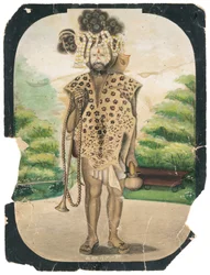 Um sadhu errante, c.1900 (wc opaca no papel)